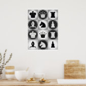 Poster Motif Pièces d'échecs (Cuisine)