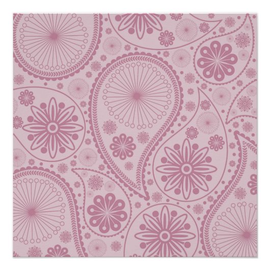Poster Motif Pink paisley (Devant)
