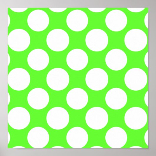 Poster Motif Pois blanc vert citron moderne (Devant)