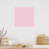 Poster Motif Pois rose et blanc. (Cuisine)