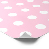 Poster Motif Pois rose et blanc. (Coin)