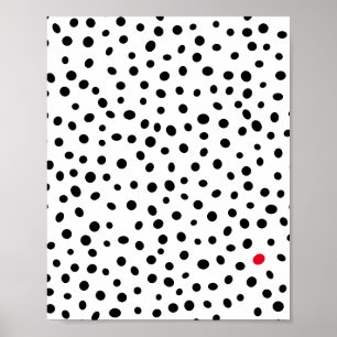 Poster Motif Polka Abstrait
