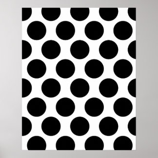 Poster Motif Polkadot noir et blanc