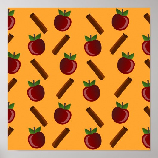 Poster Motif pomme cannelle (Devant)