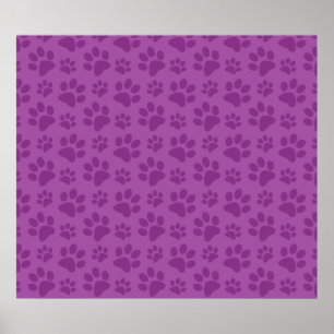 Poster Motif pourpre lilas d'empreinte de patte de chien