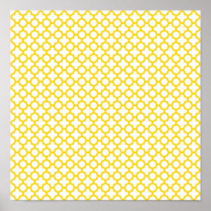 Poster Motif Quatrefoil jaune