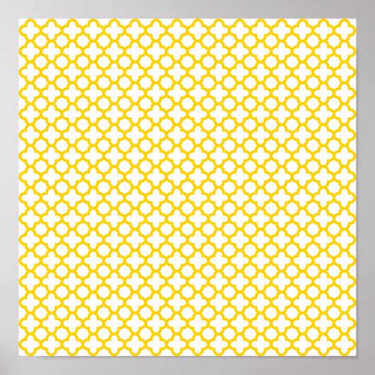 Poster Motif Quatrefoil jaune (Devant)