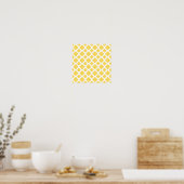 Poster Motif Quatrefoil jaune citron et blanc (Cuisine)