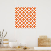 Poster Motif Quatrefoil orange et blanc (Cuisine)