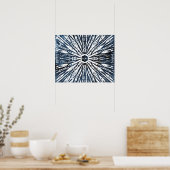 Poster Motif radial à l'encre indigo (Cuisine)