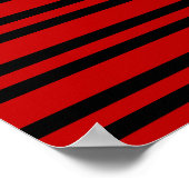 Poster Motif Rayures Rouge Noir (Coin)