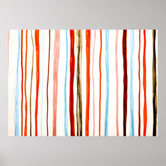 Poster Motif Red Lines. Illustration de contrecoup horizo