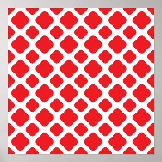 Poster Motif Red Quatrefoil (Devant)