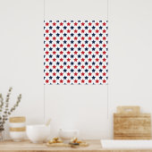 Poster Motif Red, White et Blue Stars (Cuisine)