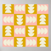 Poster Motif rétro moderne et géométrique du milieu du si (Devant)