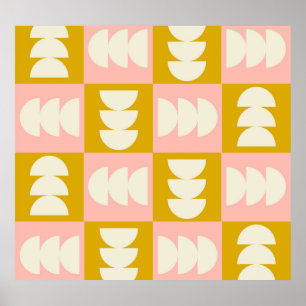 Poster Motif rétro moderne et géométrique du milieu du si