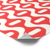 Poster Motif rétro Red Wavy (Coin)