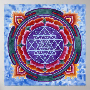 Poster Motif rond Sri Yantra