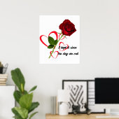Poster Motif rose avec une citation romantique (Bureau à domicile)