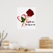 Poster Motif rose avec une citation romantique (Cuisine)