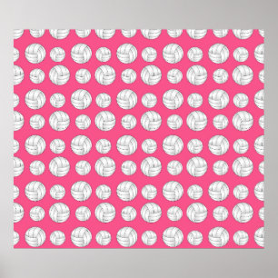 Poster Motif rose de volleyballs