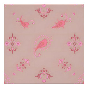 Poster Motif rose Paisley