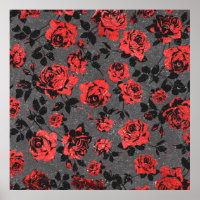 Motif Rose Rustique rouge et noir