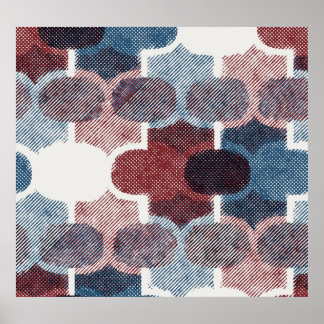 Poster Motif rouge Abstrait géométrique