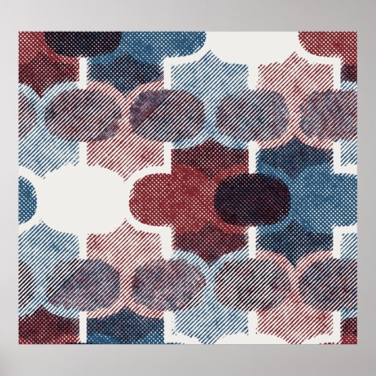 Poster Motif rouge Abstrait géométrique (Devant)