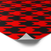 Poster Motif rouge et noir Houndstooth (Coin)