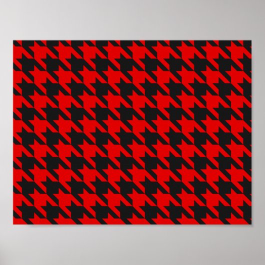 Poster Motif rouge et noir Houndstooth (Devant)