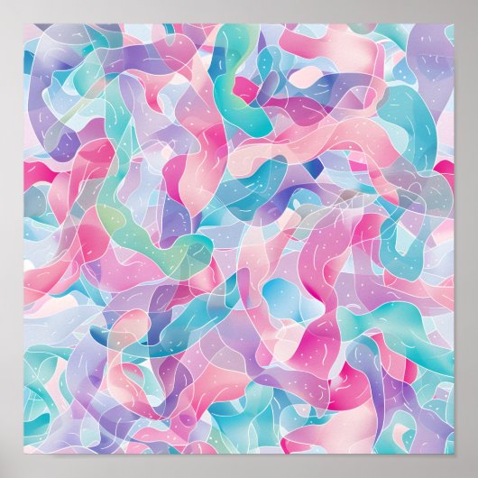 Poster Motif ruban abstrait pastel (Devant)