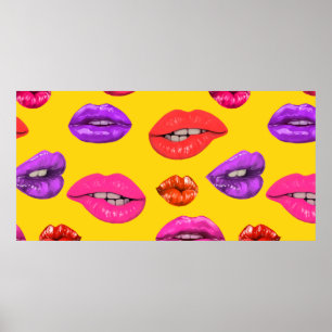 Poster Motif sans charme dans le style années 80, glamou