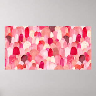 Poster Motif sans charme de taches roses, rouges et beige