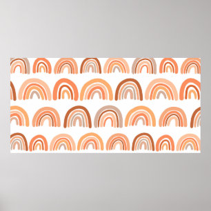 Poster Motif sans couture avec arc-en-ciel. Texture dessi