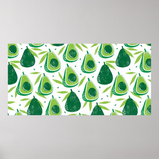 Poster Motif sans couture avec avocats. Timbre texturé. v (Devant)