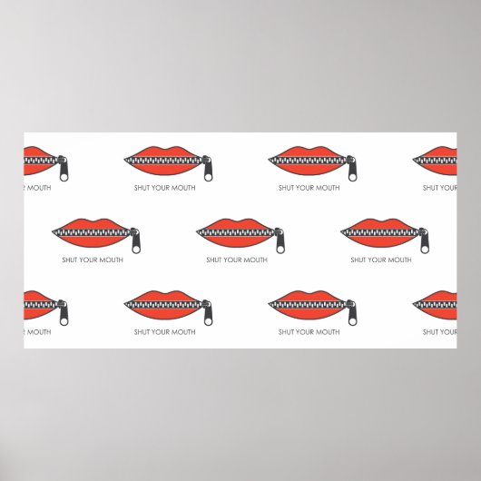 Poster Motif sans couture avec bouche de femme avec ferme (Devant)