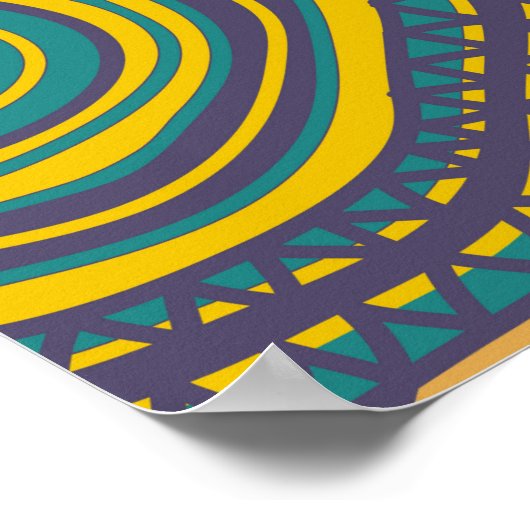 Poster Motif sans couture avec cercle ornemental dessiné (Coin)