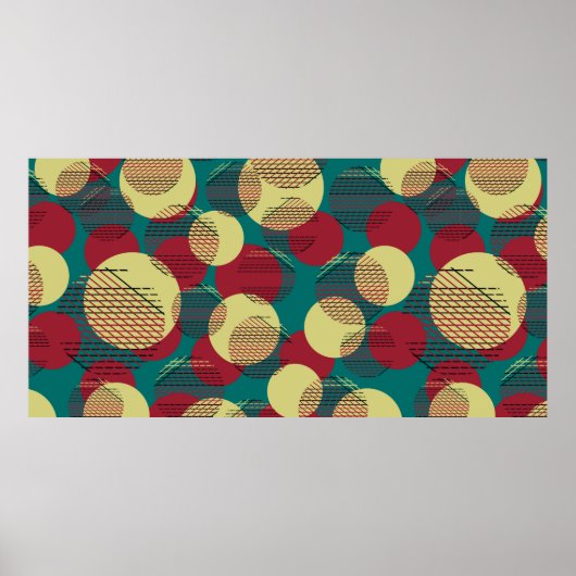 Poster Motif sans couture avec cercles et lignes. (Devant)