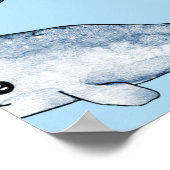 Poster Motif sans couture avec des baleines et des étoile (Coin)