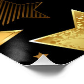 Poster Motif sans couture avec des étoiles dorées (Coin)