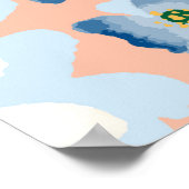 Poster Motif sans couture avec des fleurs dans un style a (Coin)