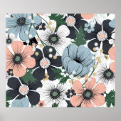 Poster Motif sans couture avec des fleurs délicates dessi (Devant)