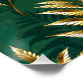 Poster Motif sans couture avec des fougères dorées (Coin)