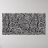 Poster Motif sans couture avec des lignes ondulées à dood (Devant)