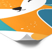 Poster Motif sans couture avec différents mignons renards (Coin)