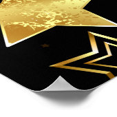 Poster Motif sans couture avec étoiles d'or (Coin)
