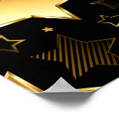 Poster Motif sans couture avec étoiles d'or (Coin)