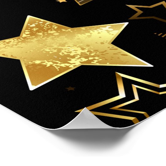 Poster Motif sans couture avec étoiles d'or (Coin)