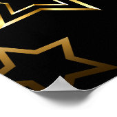 Poster Motif sans couture avec étoiles d'or (Coin)